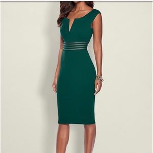 VENUS Emerald Green Midi Sheath Dress